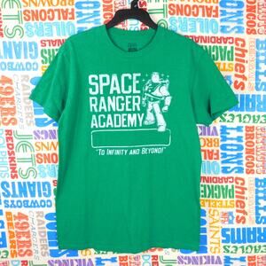 Buzz Lightyear Space Ranger Academy T Shirt Size Adult M Green Toy Story